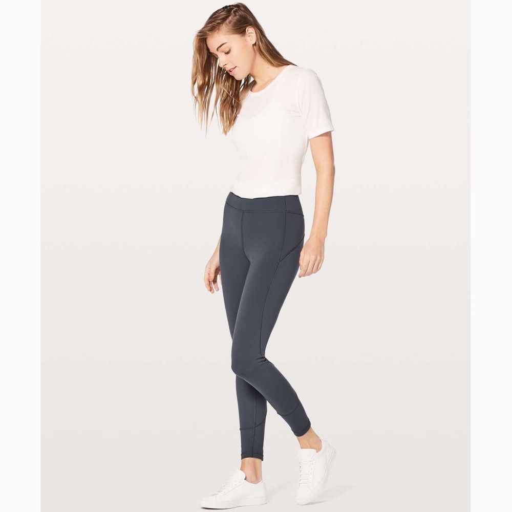 Lululemon In Movement 7/8 Tight Blue Tied Leggings